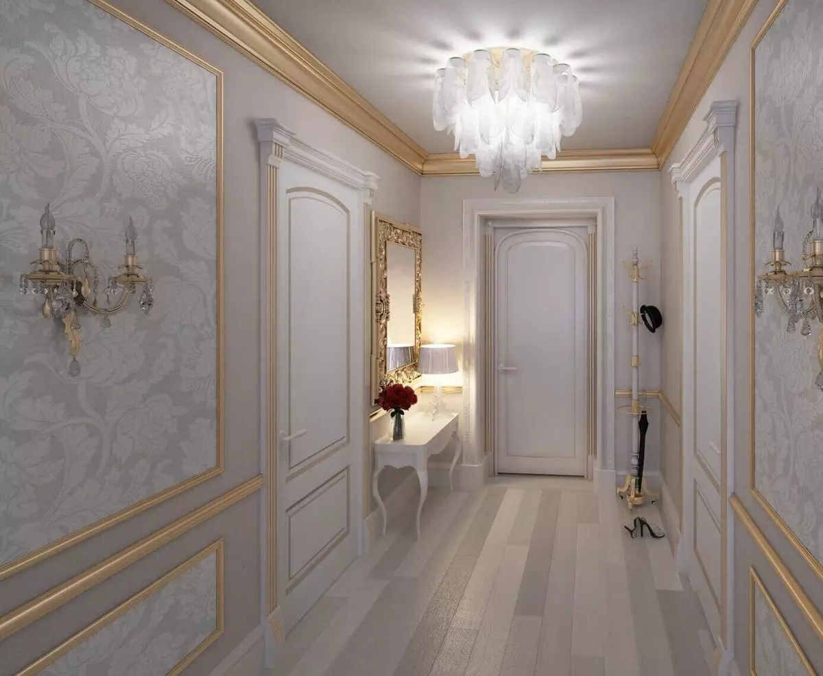 Oblikovanje koridorja (86 fotografij): najboljše ideje za ustvarjanje čudovite notranjosti hodnika v običajnem apartmaju, primeri projekta 9205_56