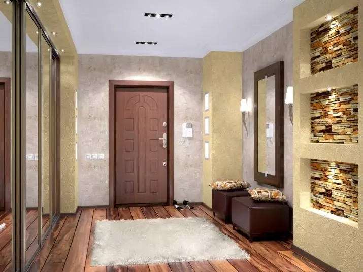 Oblikovanje koridorja (86 fotografij): najboljše ideje za ustvarjanje čudovite notranjosti hodnika v običajnem apartmaju, primeri projekta 9205_83