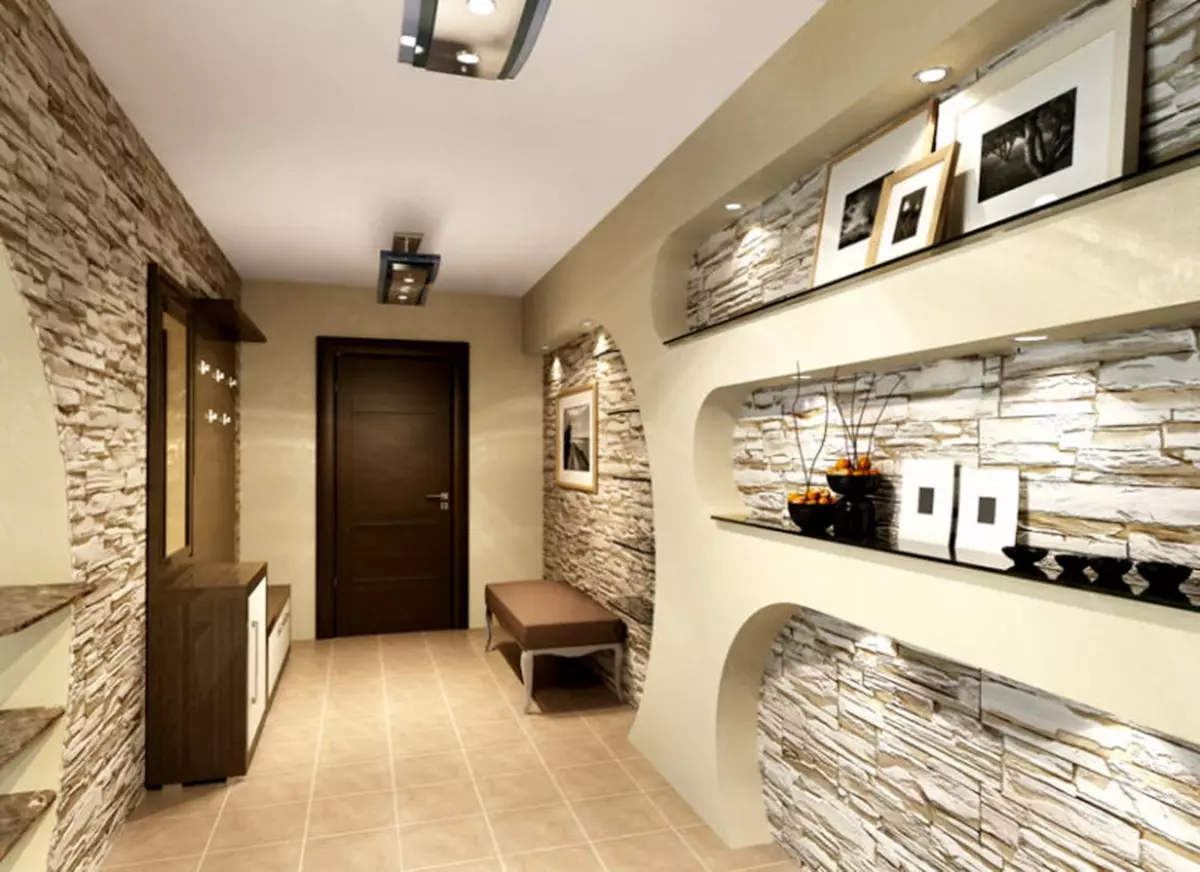 走廊設計（163張照片）：公寓內有趣的室內設計理念，創建美麗設計的項目 9207_111