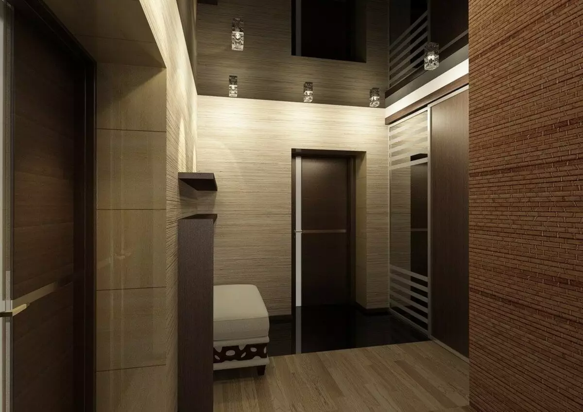 Hallway Design (163 bilder): Interessant interiørdesign ideer i leiligheten, prosjekter for å skape vakre designer rom 9207_130