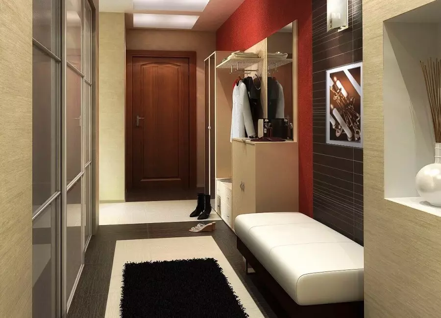 Hallway Design (163 bilder): Interessant interiørdesign ideer i leiligheten, prosjekter for å skape vakre designer rom 9207_132