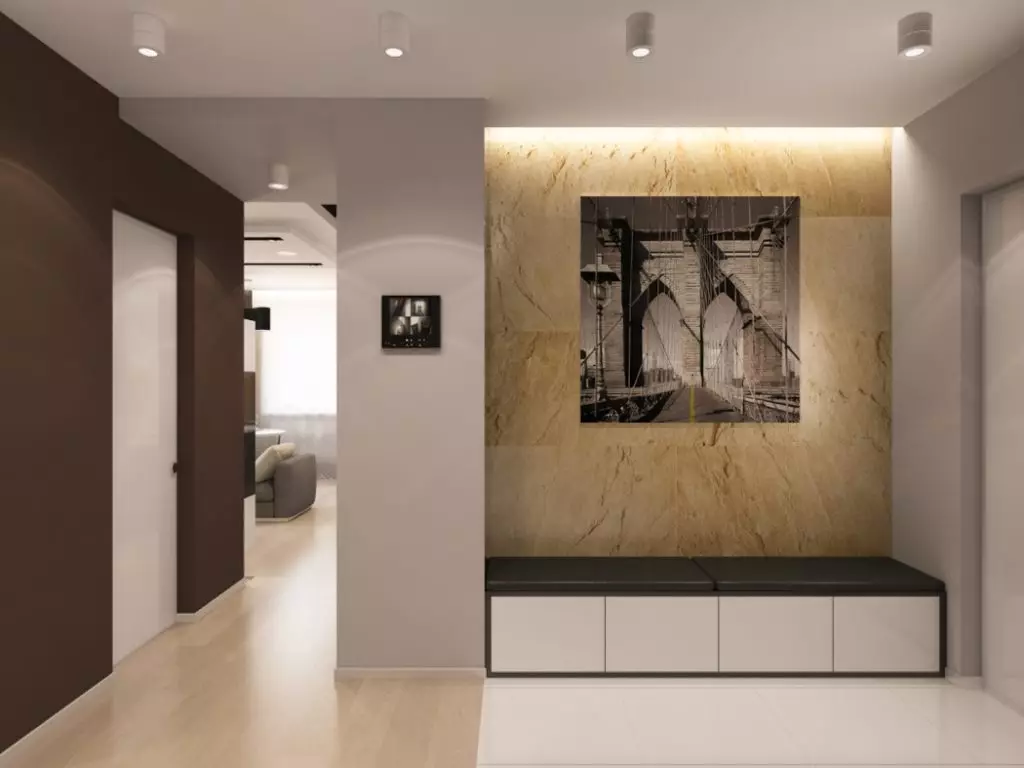 Hallway Design (163 bilder): Interessant interiørdesign ideer i leiligheten, prosjekter for å skape vakre designer rom 9207_142