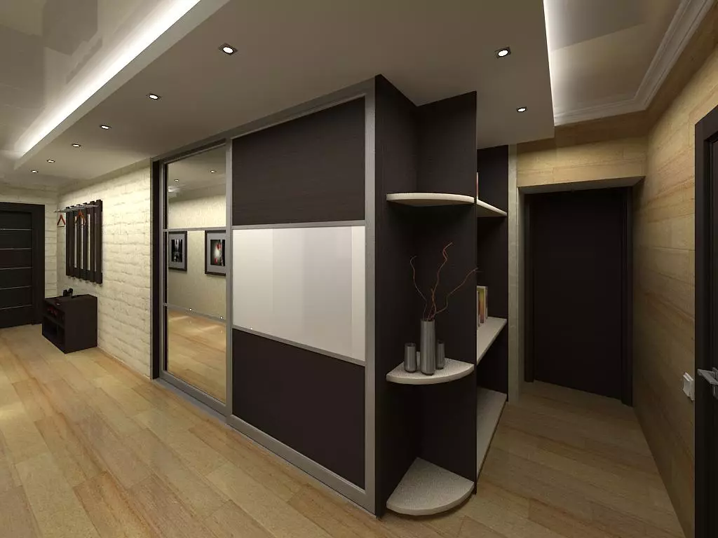 Hallway Design (163 bilder): Interessant interiørdesign ideer i leiligheten, prosjekter for å skape vakre designer rom 9207_21
