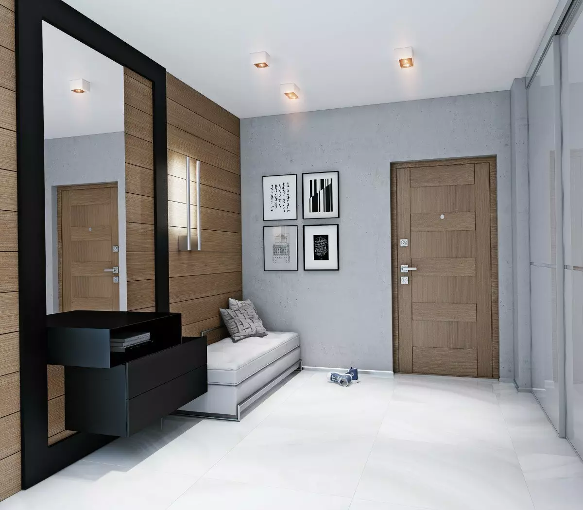 走廊設計（163張照片）：公寓內有趣的室內設計理念，創建美麗設計的項目 9207_28
