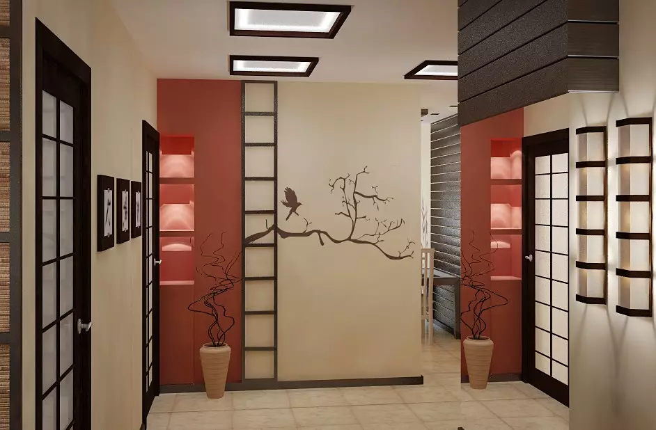 Hallway Design (163 bilder): Interessant interiørdesign ideer i leiligheten, prosjekter for å skape vakre designer rom 9207_92
