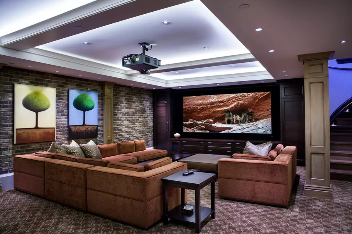 Επιλέξτε έναν καναπέ για το Home Theater: Άνετοι γωνιακοί καναπέδες για να παρακολουθήσετε τηλεόραση. Σχεδιασμός δωματίου με καναπέ καναπέ 9208_11