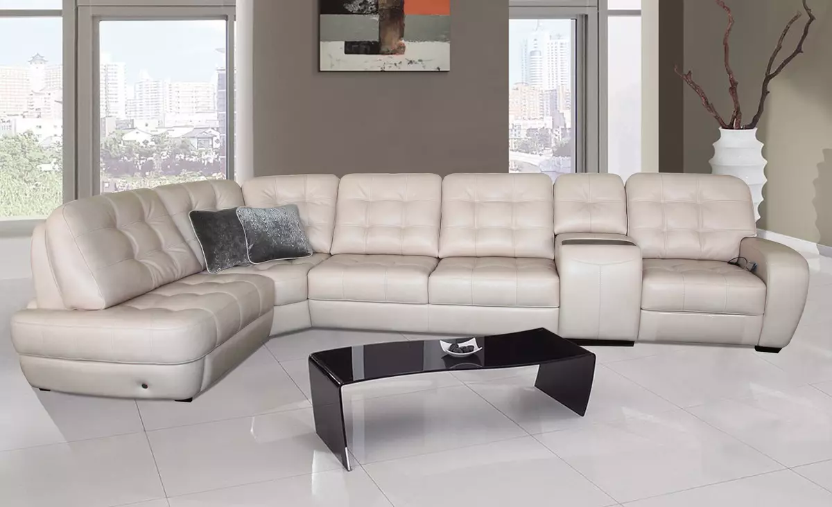 ホームシアターのためのソファーを選んでください。テレビを見るための快適な角のあるソファ。ソファソファ付きの部屋のデザイン 9208_20