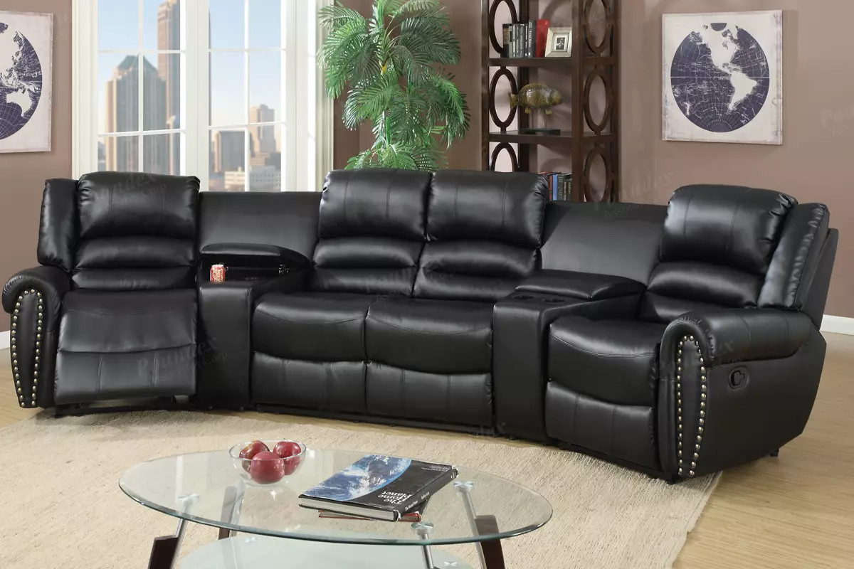 Pilih sofa untuk teater rumah: sofa sudut yang selesa untuk menonton TV. Reka bentuk bilik dengan sofa sofa 9208_4