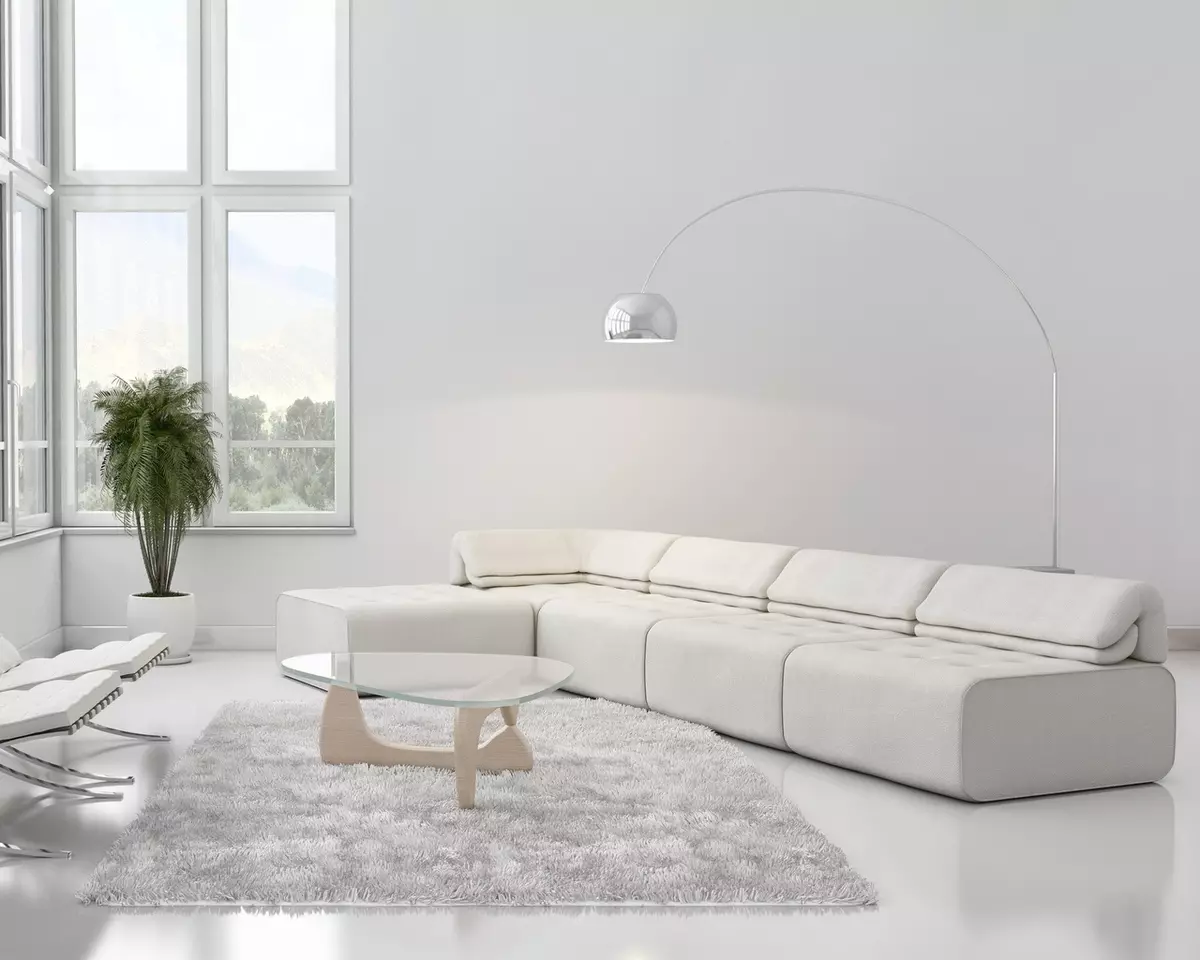 Weiße Sofas im Inneren (52 Fotos): Winkel und Gerade, wählen Sie ein großes für Gäste und doppelte, klassische und andere Modelle 9214_3