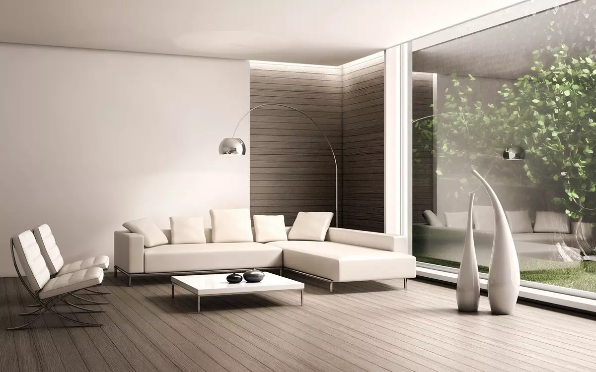 Hvite sofaer i interiøret (52 bilder): Vinkel og rett, velg en stor for gjester og doble, klassiske og andre modeller 9214_36