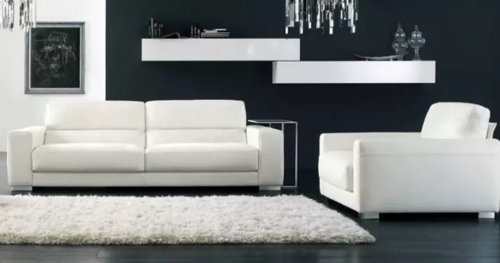 Hvite sofaer i interiøret (52 bilder): Vinkel og rett, velg en stor for gjester og doble, klassiske og andre modeller 9214_52