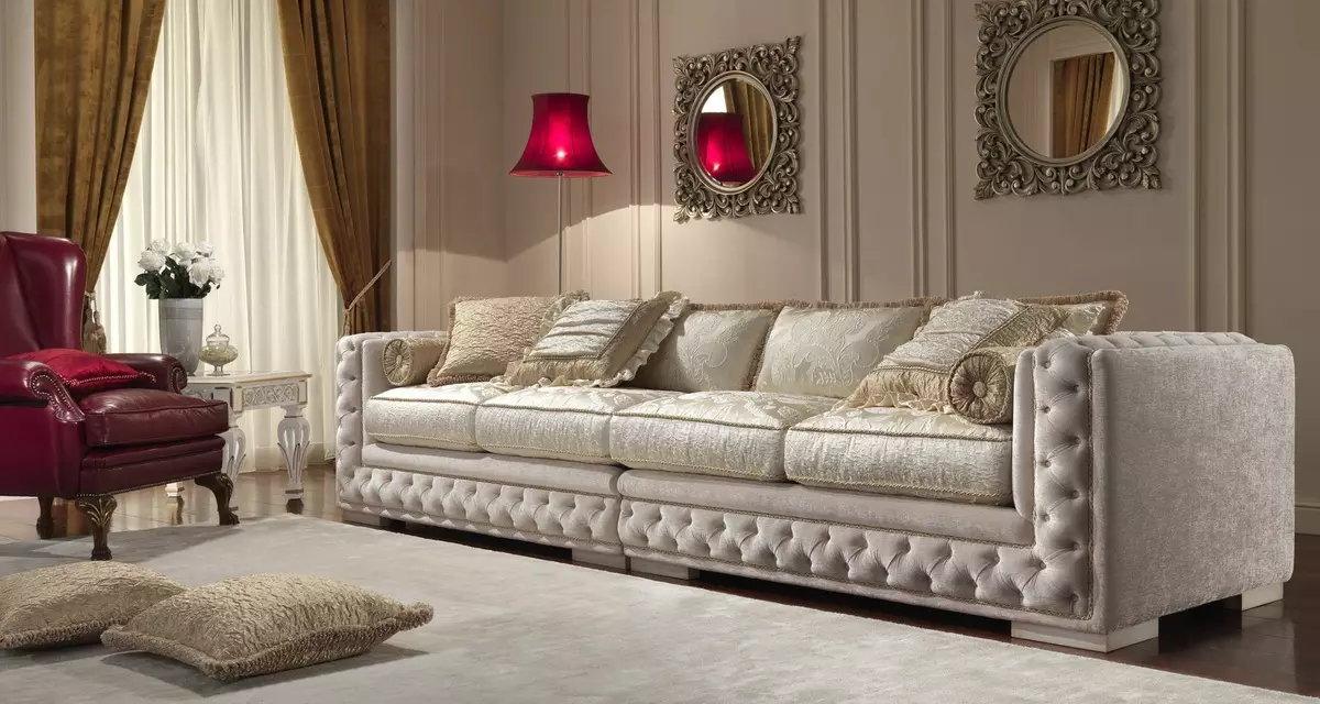 Ghế sofa sành điệu (76 ảnh): Màu sắc thời trang. Những vật liệu đang trong thời trang bây giờ? Xu hướng khác, ví dụ trong nội thất 9215_14