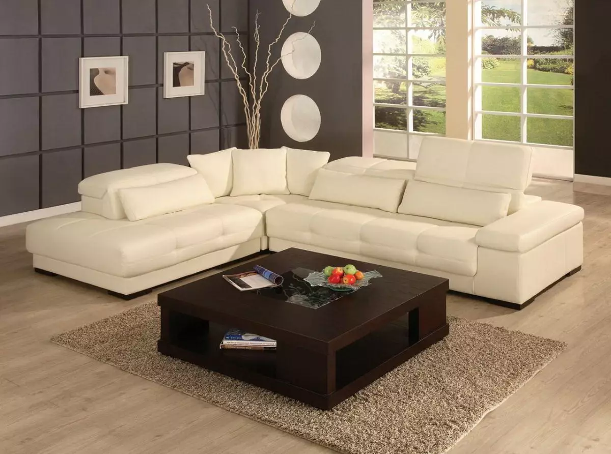 Sofa bergaya (76 foto): Warna modis. Bahan apa yang sedang mode sekarang? Tren lain, contoh dalam interior 9215_18