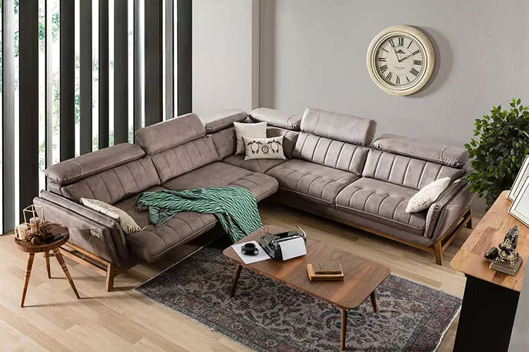 Ghế sofa sành điệu (76 ảnh): Màu sắc thời trang. Những vật liệu đang trong thời trang bây giờ? Xu hướng khác, ví dụ trong nội thất 9215_19