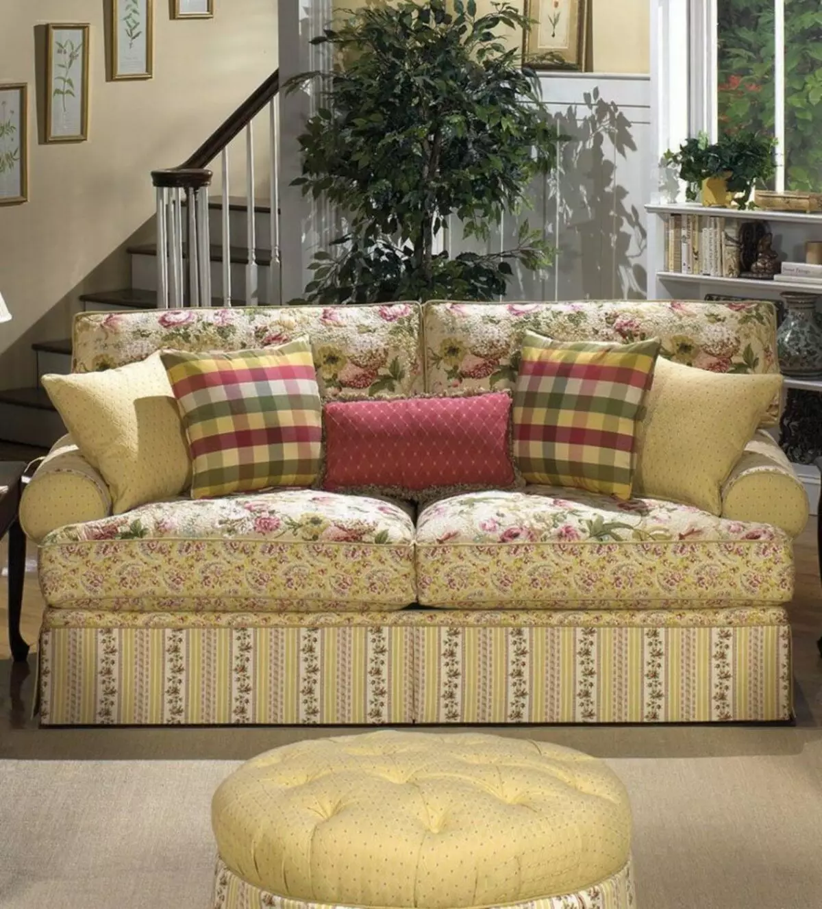 Country Style Sofa: Angular at iba pang mga modelo. Paano upang kunin sa loob? 9216_11