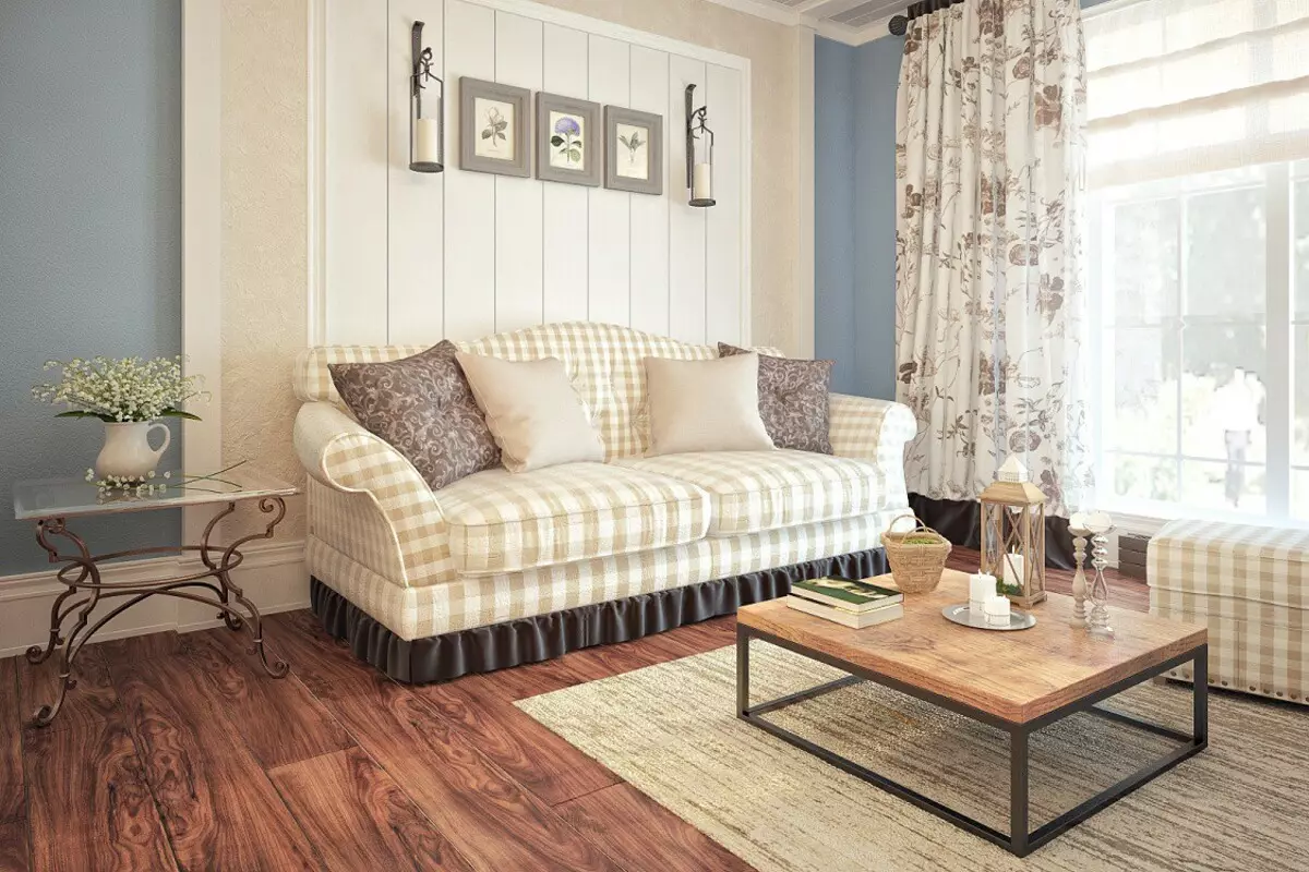 Country Style Sofa: Angular at iba pang mga modelo. Paano upang kunin sa loob? 9216_3
