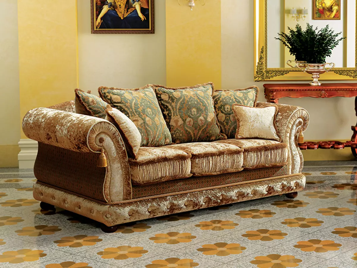 Sofak "Allegro-Classic": izkina eta sofa zuzenak, mekanismoak, fabrikako ereduak eta aldeak