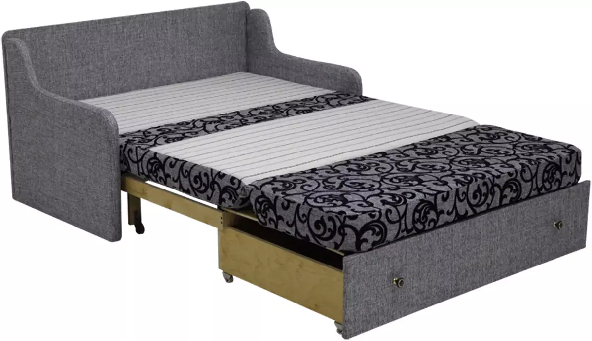 Zlobni kafesni ležišči: zložljivi modeli s posteljninami in brez njih, zofe z nemotenim spanjem, mehanizmi 9221_22