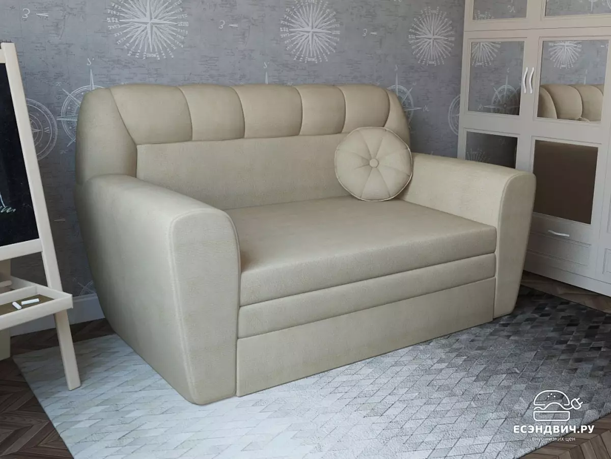 Викатні дивани-ліжка: висувні вперед моделі з ящиками для білизни і без них, дивани з рівним спальним місцем, механізми 9221_35