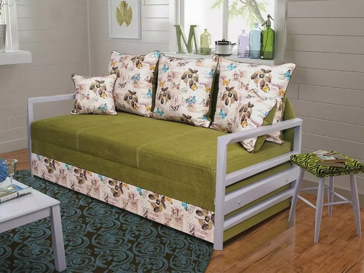 Retractable κρεβάτια καναπέδες: Retractable μοντέλα με κουτιά σεντόνια και χωρίς αυτούς, καναπέδες με λεία θέση ύπνου, μηχανισμοί 9221_38