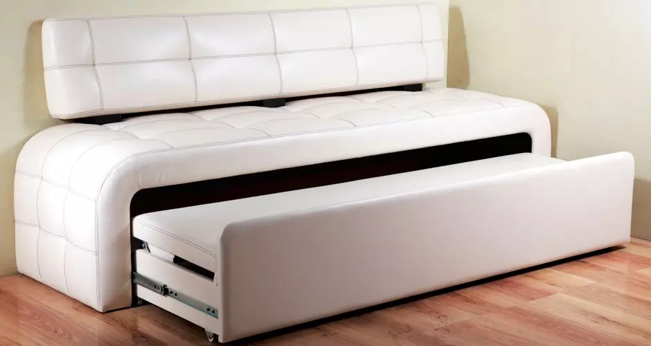 Викатні дивани-ліжка: висувні вперед моделі з ящиками для білизни і без них, дивани з рівним спальним місцем, механізми 9221_39