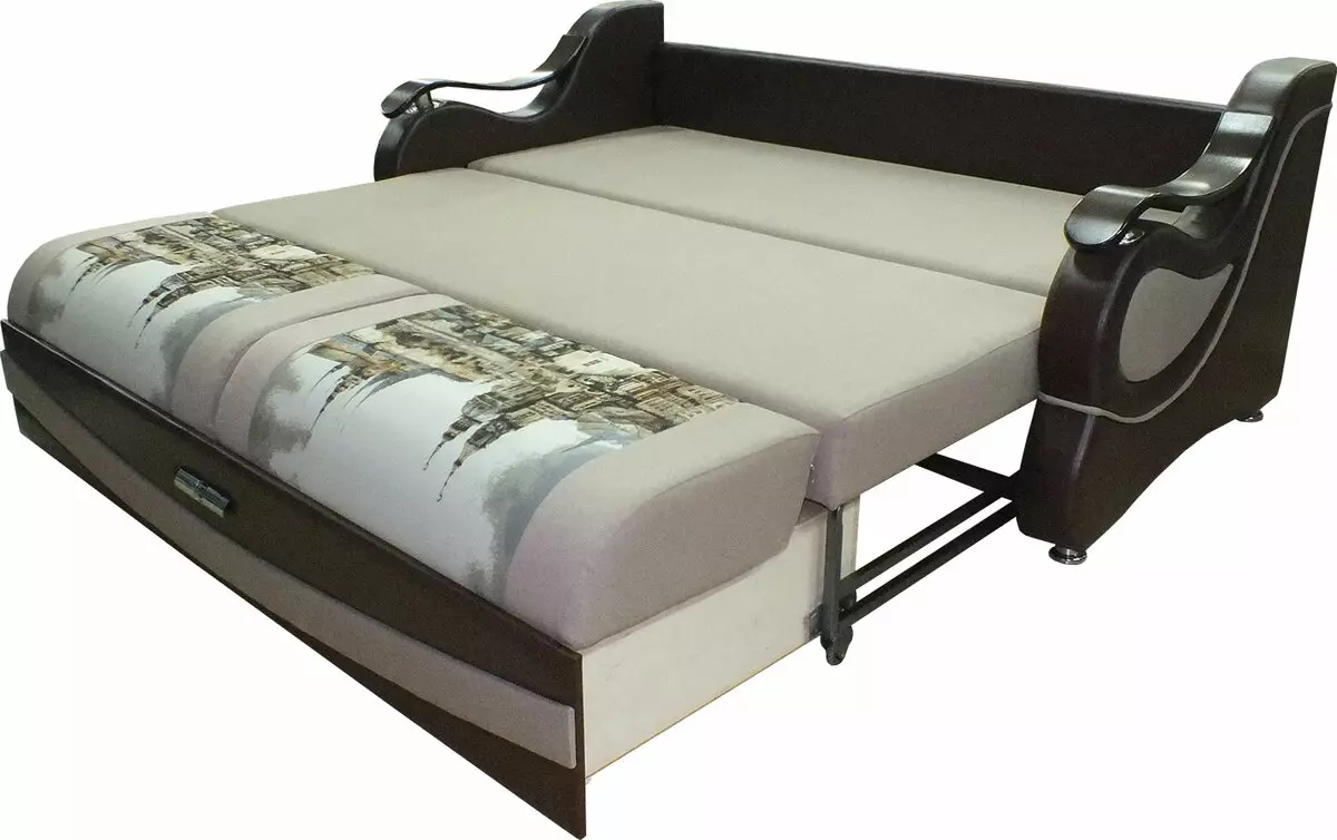 Викатні дивани-ліжка: висувні вперед моделі з ящиками для білизни і без них, дивани з рівним спальним місцем, механізми 9221_8