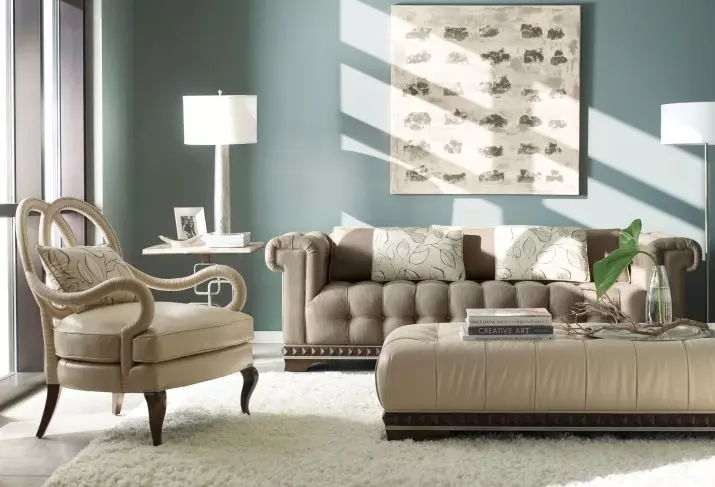 Bež sofe u unutrašnjosti (57 fotografija): kutni i ravni, s jastucima i bez, kombinacija sa sivim zavjesama, knjigom, od tereta i drugih modela 9242_2