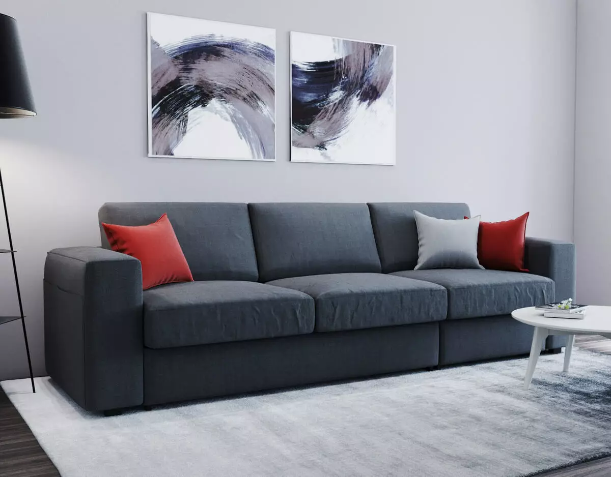 Sofa moden (47 foto): sudut dan model langsung dalam gaya moden, katil sofa lipat dan lain-lain 9250_11