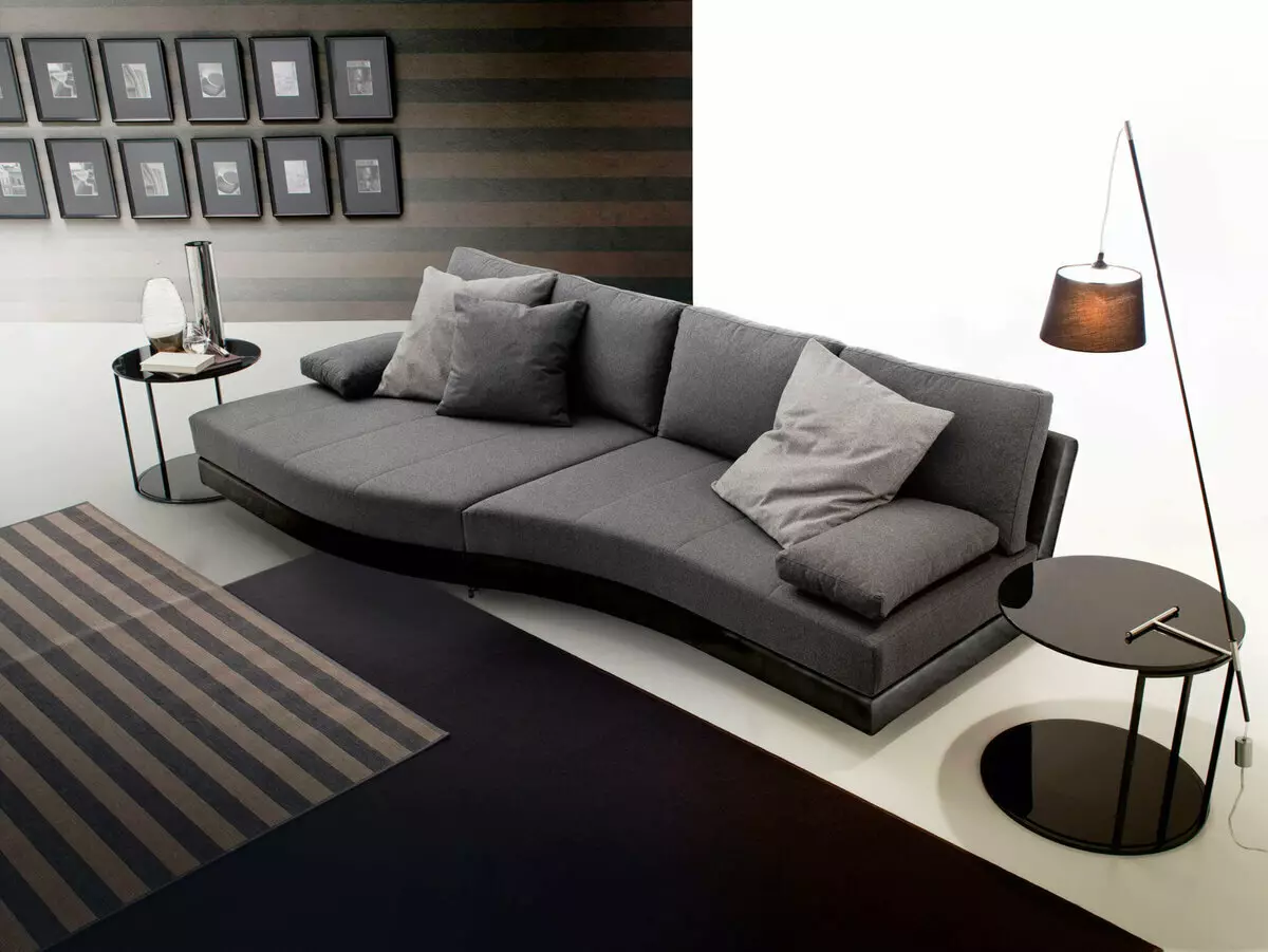 Modernong sofa (47 mga larawan): sulok at direktang mga modelo sa modernong estilo, natitiklop na sofas bed at iba pa 9250_13