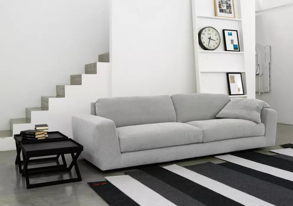Sofa moden (47 foto): sudut dan model langsung dalam gaya moden, katil sofa lipat dan lain-lain 9250_14