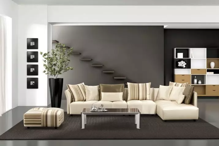 Sofa moden (47 foto): sudut dan model langsung dalam gaya moden, katil sofa lipat dan lain-lain 9250_46