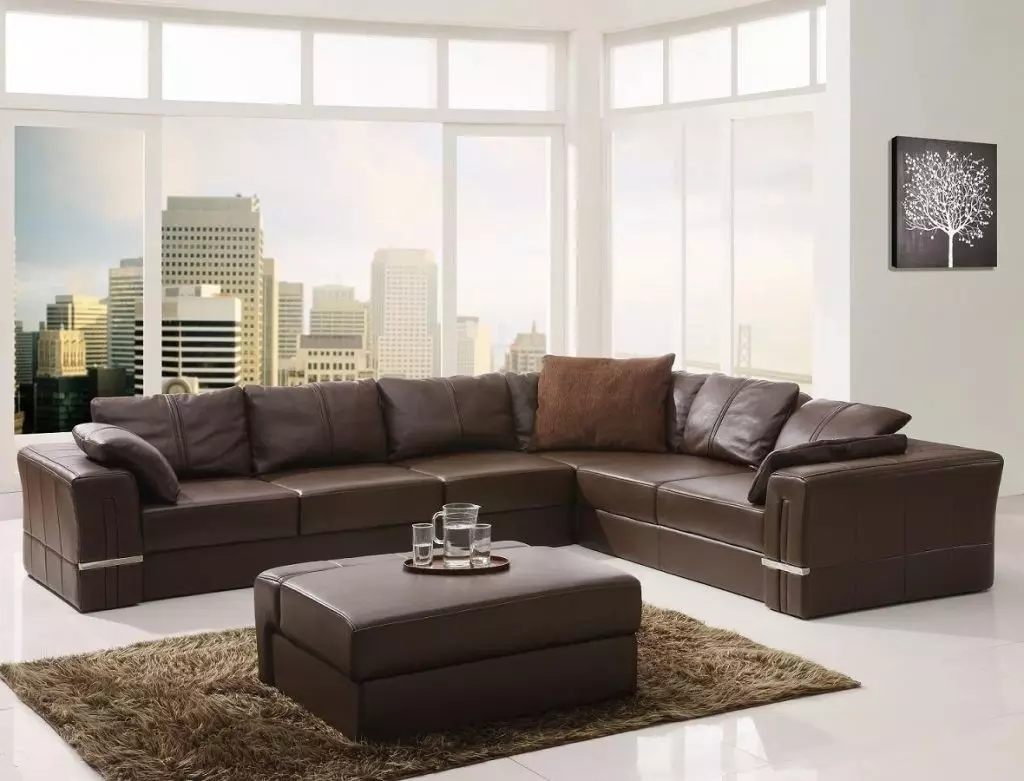 Modernong sofa (47 mga larawan): sulok at direktang mga modelo sa modernong estilo, natitiklop na sofas bed at iba pa 9250_7