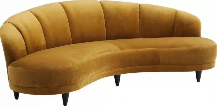 Velvet sofaer (22 billeder): Grøn, blå og modeller af andre farver fra fløjl, hjørne, foldning og andre sofaer med Velvet's polstring i interiøret 9252_15