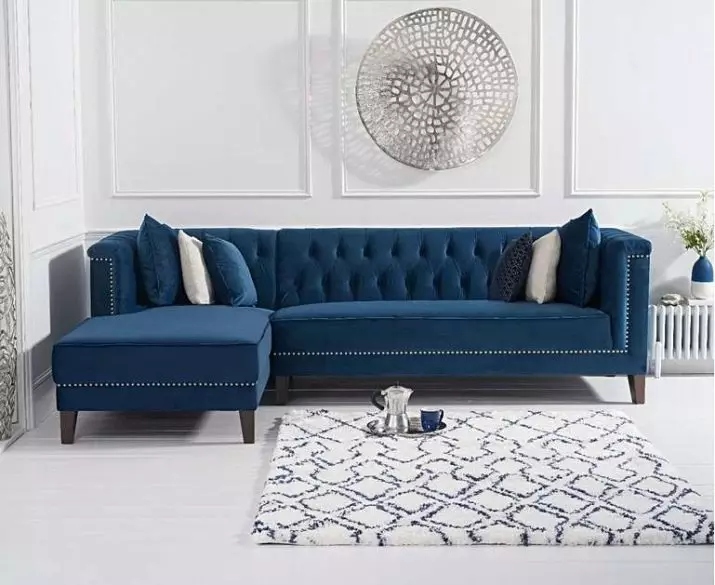 Velvet Sofas (sary 22): maitso, manga ary modely amin'ny loko hafa avy amin'ny Velvet, zoro, miforitra ary sofina hafa miaraka amin'ny tohanan'i Velvet ao anatiny 9252_7