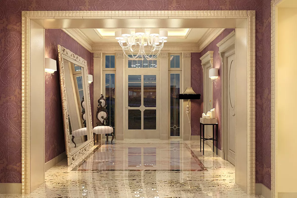 Design del corridoio in una casa privata (95 foto): registrazione dell'interno di un grande e piccolo corridoio con una finestra e senza una casa rustica e estiva. Belle opzioni di layout. 9262_78