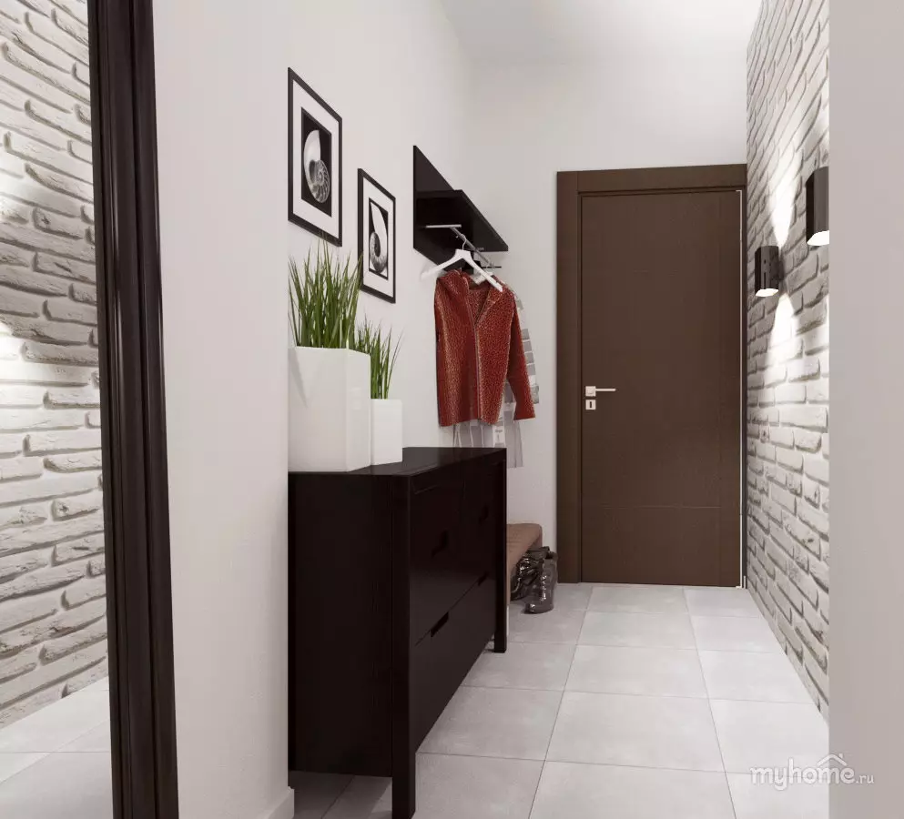 Desain lorong 4 meter persegi. M (42 foto): Fitur desain interior koridor panjang 4 meter di apartemen dan solusi yang indah 9263_13