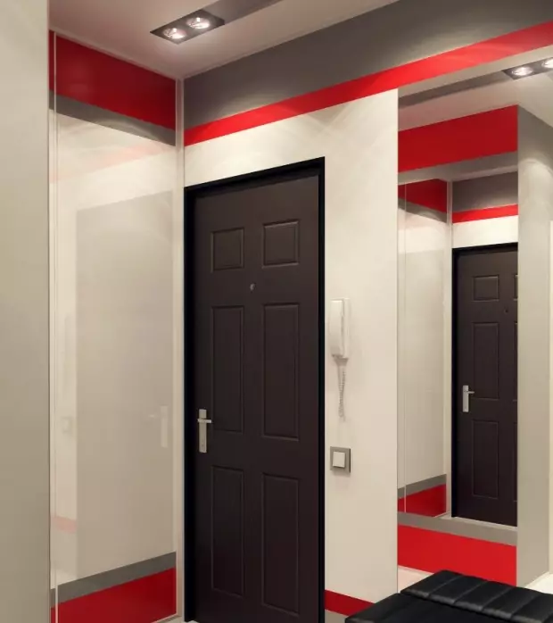 El disseny de passadís de 4 metres quadrats. M (42 fotos): Característiques de el disseny interior de l'corredor de 4 metres de llarg a l'apartament i solucions belles 9263_26