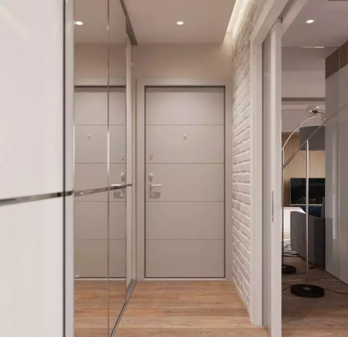 Dizajn hodnika 4 četvornih metara. M (42 fotografije): Značajke unutarnjeg dizajna koridora 4 metra duge u apartmanu i prekrasnim rješenjima 9263_33