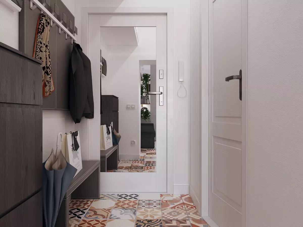 Desain lorong 4 meter persegi. M (42 foto): Fitur desain interior koridor panjang 4 meter di apartemen dan solusi yang indah 9263_4