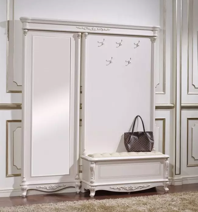 Ingresso bianco (76 foto): selezione di mobili nel corridoio in bianco. Design del corridoio in bianco e nero e altre combinazioni nell'appartamento 9264_31