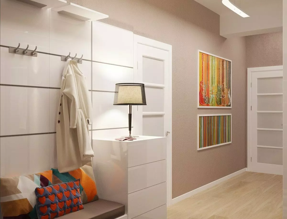 Hallway besar (55 foto): Pilihan desain ukuran besar di apartemen, ide-ide menarik untuk merancang interior kamar yang luas 9266_15