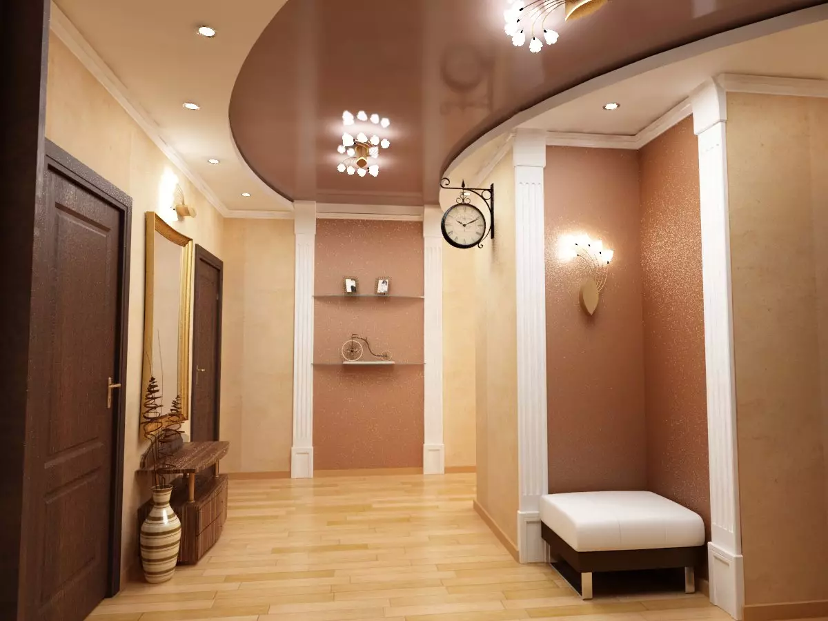 Grandes pasillos (55 fotos): opciones de diseño de tamaños grandes en el apartamento, ideas interesantes para diseñar el interior de espaciosas habitaciones 9266_32