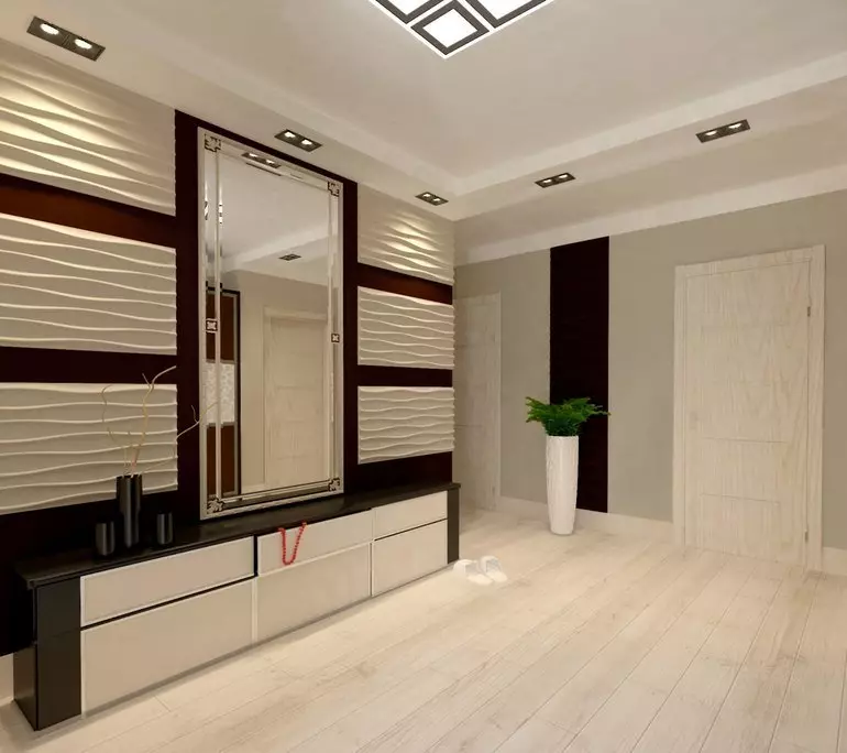 Grandes pasillos (55 fotos): opciones de diseño de tamaños grandes en el apartamento, ideas interesantes para diseñar el interior de espaciosas habitaciones 9266_40