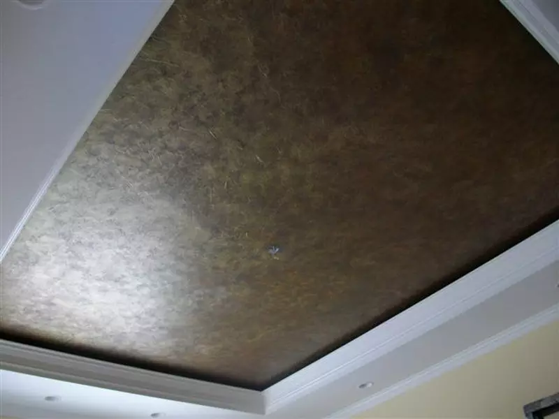 Tavani i shtrirjes në korridor (71 foto): Dizajni i tavanit në një korridor të ngushtë dhe të gjatë, opsionet me dritat e pikës dhe dizajnet me dy nivele në apartament, speciet e zeza dhe me shkëlqim 9270_33