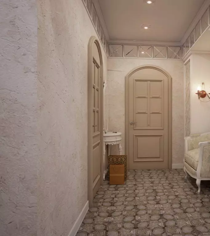 Dvorana u stilu Provence (74 fotografije): Unutrašnjost hodnika u bijeloj i drugim bojama, dizajn ormara i drugog namještaja u stilu Provanse 9279_21