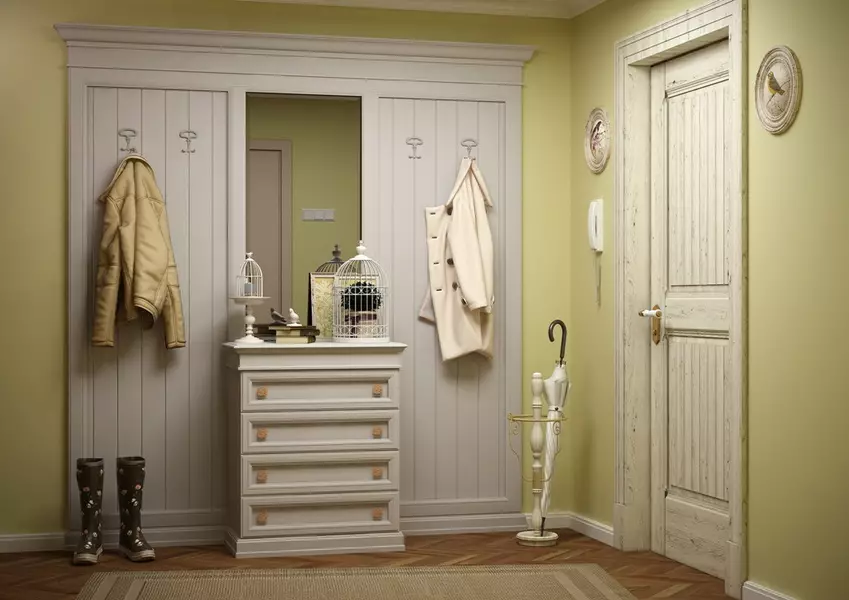 Hala ve stylu Provence (74 fotek): Interiér koridoru v bílých a jiných barvách, návrh skříně a dalšího nábytku ve stylu Provence 9279_71