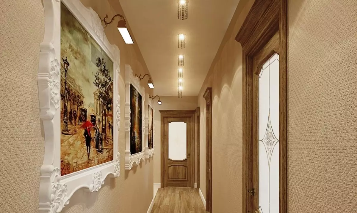 Tapeet. Laienev ruum, kitsas koridoris (49 fotot): mida tapeet valida pikka ja tumedaid korteri korteri? Mis värvi on parem? 9283_7