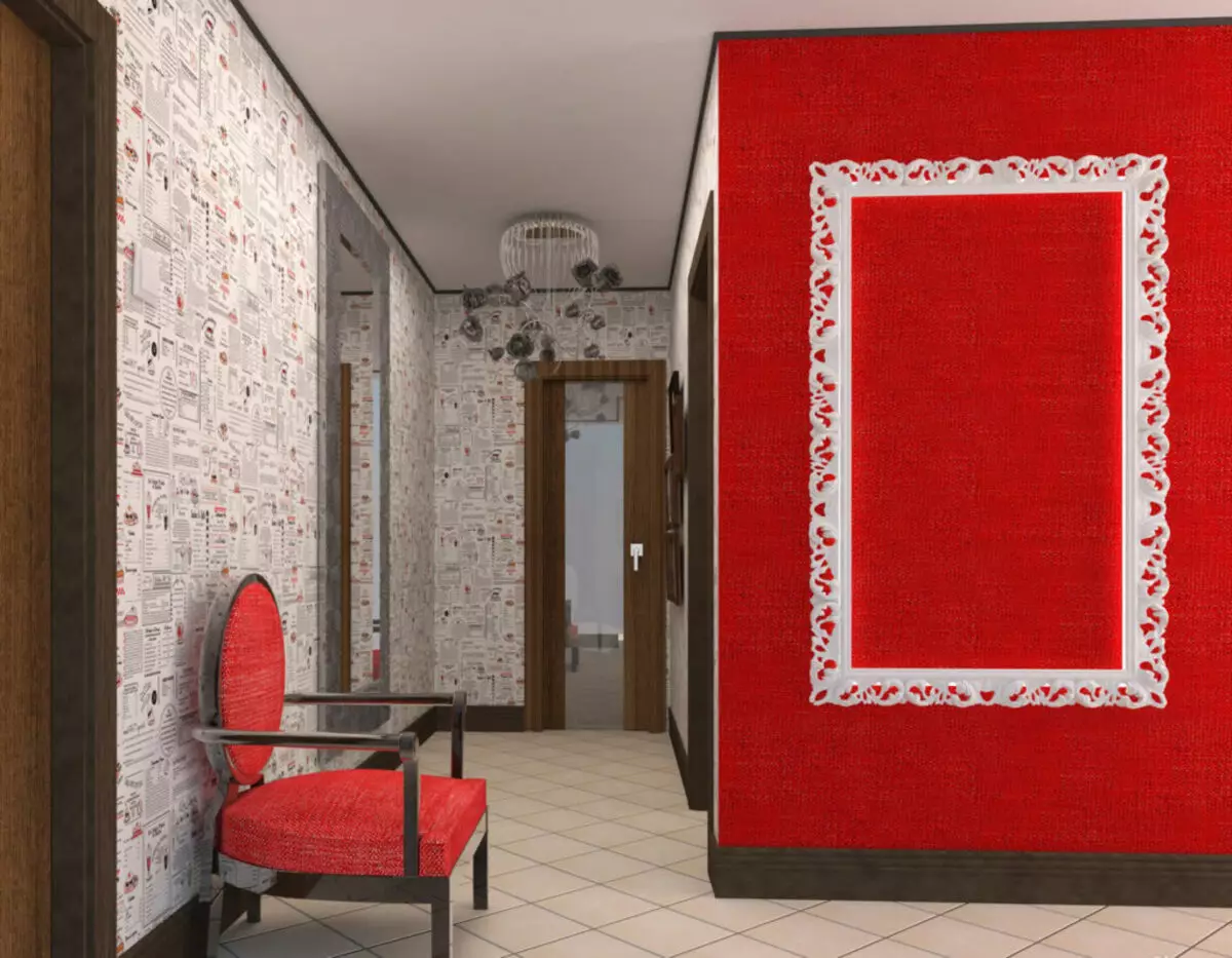 Hình nền kết hợp ở hành lang (49 ảnh): Thiết kế của hành lang với sự kết hợp của hình nền trong căn hộ. Làm thế nào để blot hình nền của hai màu đẹp? 9284_16