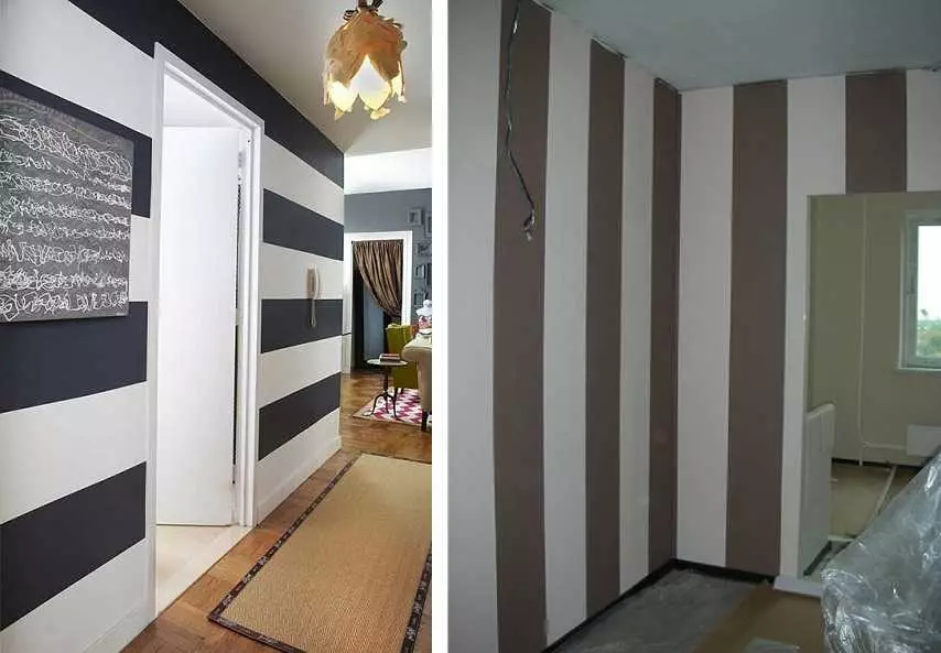 Hình nền kết hợp ở hành lang (49 ảnh): Thiết kế của hành lang với sự kết hợp của hình nền trong căn hộ. Làm thế nào để blot hình nền của hai màu đẹp? 9284_44