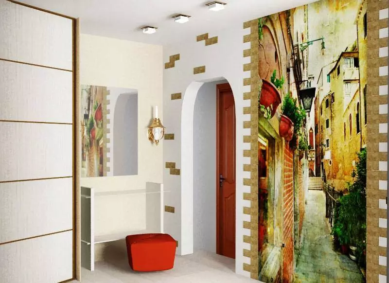 Hình nền kết hợp ở hành lang (49 ảnh): Thiết kế của hành lang với sự kết hợp của hình nền trong căn hộ. Làm thế nào để blot hình nền của hai màu đẹp? 9284_47